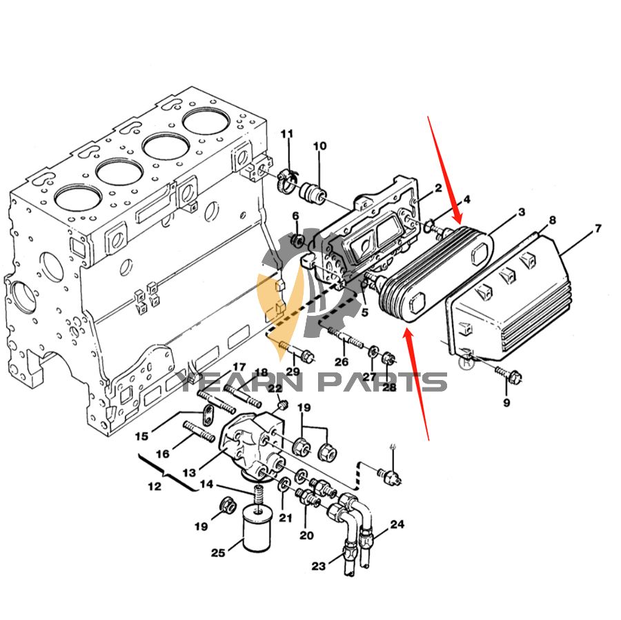 Engine Oil Cooler VOE11997053 for Volvo Excavator EC130 AKERMAN EC150 AKERMAN EC160 EW130 AKERMAN EW150 AKERMAN EW160