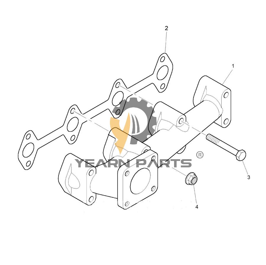 Exhaust Manifold U5MK0605 for Perkins Engine 1004-40T 1004-40TW