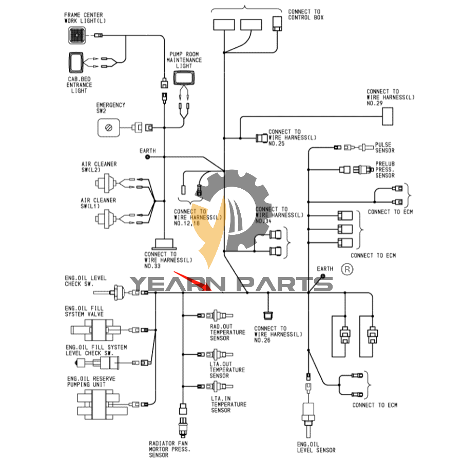 Wiring Harness 0006971 for Hitachi Excavator EX8000 EX8000-6