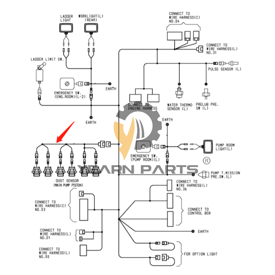 Wiring Harness 3097700 for Hitachi Excavator EX5500-5