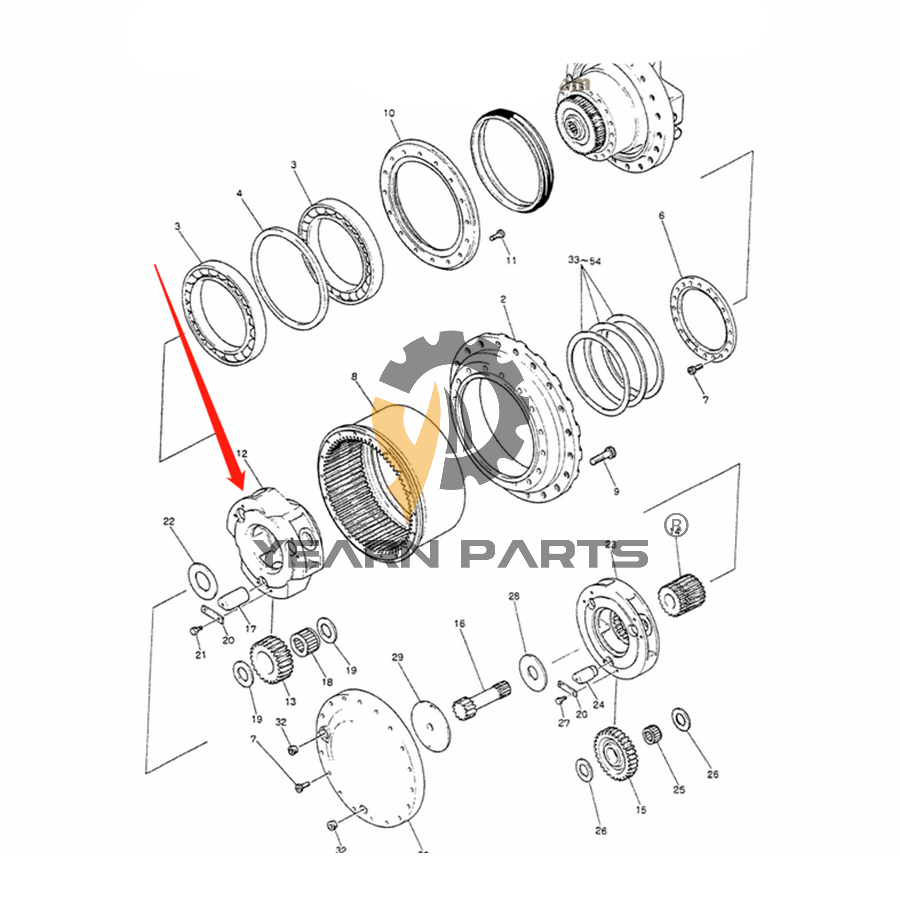 Planetary Carrier 2413J353 for Kobelco Excavator K907-2 K907LC-2 MD200BLC