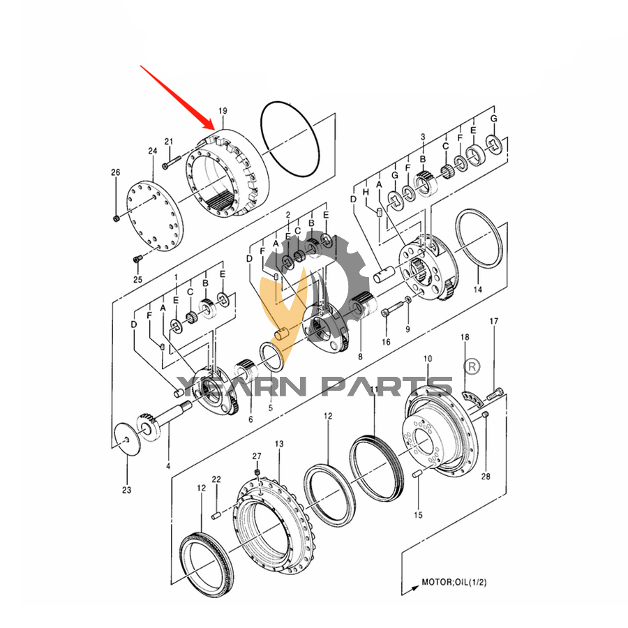 Planetary Carrier Ring 0411630 for John Deere Excavator 590D