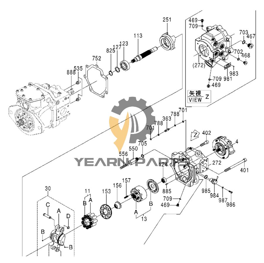 Piston Pump 4666665 9295139 for Hitachi Excavator ZX70-3 ZX70-3-HCME  ZX80LCK-3