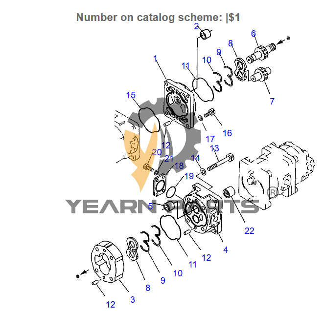 Pilot Gear Pump ASS'Y 705-12-36340 for Komatsu Wheel Loader 542 WA400-1 WA420-1
