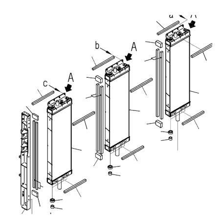 3PCS Water Tank Radiator 21N-03-53131 for Komatsu PC1250-11 Excavator