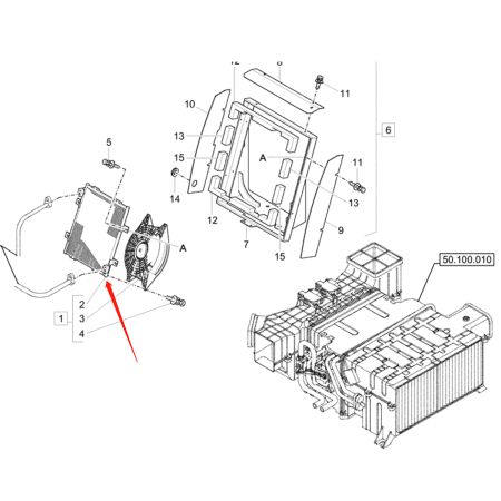 AC Condenser XKAN-00042 for Hyundai Excavator R55-9 R55-9A R55W-9 R55W-9A R60-9S R60W-9S