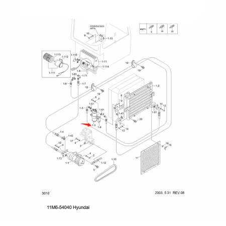 AC Reciver Dryer 11M6-54040 for Hyundai Excavator R55-3 R55W-3 R95W-3