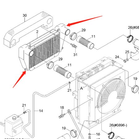 AfterCooler 11N5-40061 para excavadora Hyundai R160LC-7 R160LC-7A R170W-7 R170W-7A R180LC-7 R180LC-7A