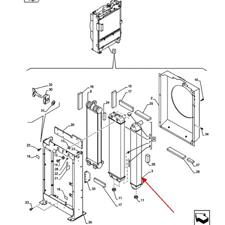 Postenfriador LN003460 para Case CX75C SR CX80C Excavadora Isuzu 4LE2 Motor