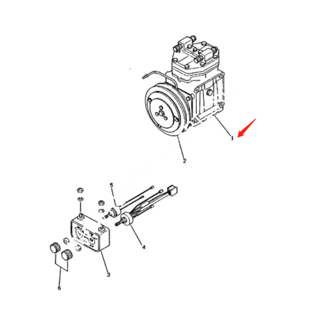 Air Conditioning Compressor 205-981-5130 for Komatsu Excavator PC100-1 PC100-2 PC100-3 PC120-1 PC120-2 PC120-3 PC150-1 PC150-3 PC200-1 PC200-2 PC200-3