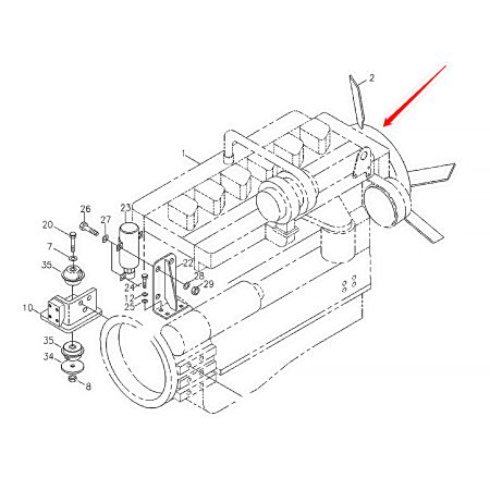 Ventilador de resfriamento 14E7-00990 para escavadeira Hyundai R450LC-3(-#1000)