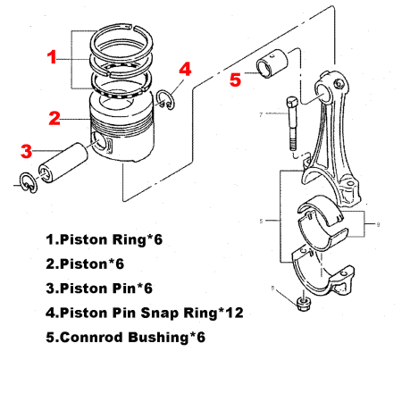 cylinder-liner-kit-engine-four-matching-for-caterpillar-excavator-cat-320b-320l-engine-3066-mitsubishi-s6k-s6kt