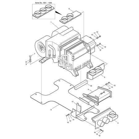 Evaporador 2920-6121 para Doosan Daewoo SOLAR 170-III SOLAR 70-III SOLAR 75-V