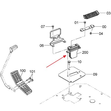 Foot Pedal Valve 4607487 for Hitachi ZX50U-2 ZX50U-3 ZX52U-3 ZX55UR-3 ZX70-3 ZX75UR-3 ZX75US-3 ZX85US-3 ZX85USB-3 Excavator