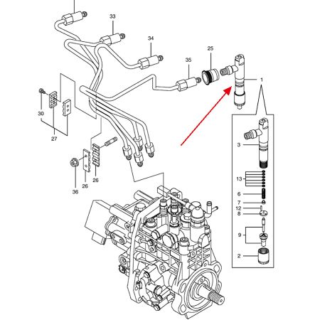 Injecteur de carburant 4 pièces K9006422 pour Doosan B55W-2 DX55W E55W DX60R DX80R