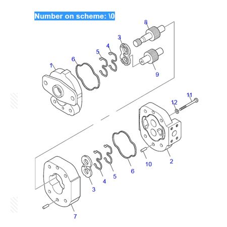 Gear Pump 705-22-30150 for Komatsu Excavator PC110R-1 PC75UD-3 PC75US-3 PC75UU-3 PC95R-2 PW110R-1 PW95R-2