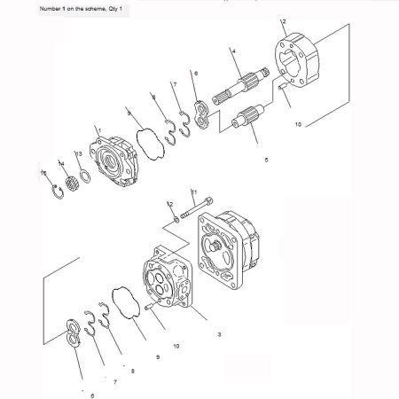 Gear Pump Ass'y 705-22-40160 for Komatsu Wheel Loader WA420-3