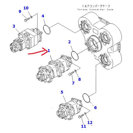 Hydraulic Gear Pump 705-56-34490 for Komatsu Dump Truck HM400-1 HM400-1L