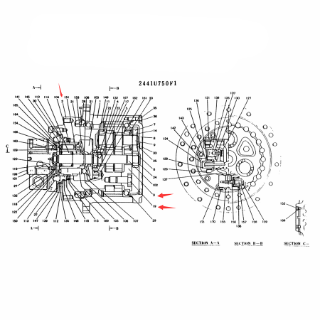 Buy Hydraulic Motor Repair Kit 2441U750R200 for Kobelco Excavator K904-2 K904L-2 K905-2 K905LC-2 MD140BLC from yearnparts store