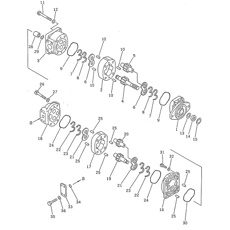 Hydraulic Pump 705-13-28530 for Komatsu Wheel Loader WA150-1 WA200-1 WA250-1 WA250-1LC