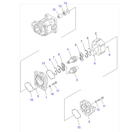 Hydraulic Pump 705-22-40100 705-12-40830 705-12-40831 for Komatsu Wheel Loader WA600-1 WA600-3 WD600-1 WF650T-3