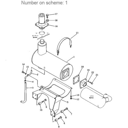 Muffler Silencer 6135-11-5580 6135115580 for Komatsu Excavator PC100-1 PC100-2 Engine S4D105