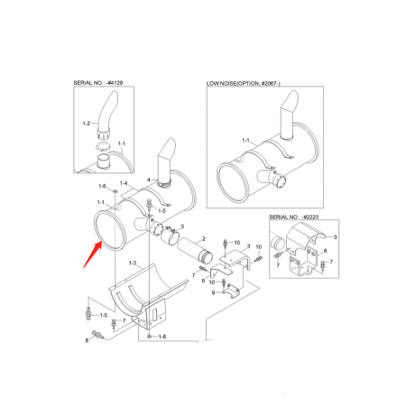 Muffler Silencer 11N4-36002 11N436002 for Hyundai Excavator R140LC-7 R140LC-9S R140W-7 R140W-9S