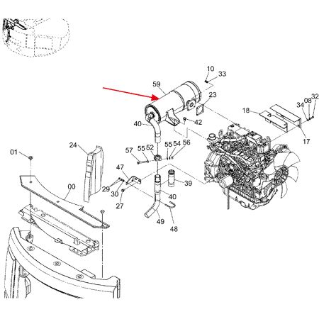 Silenciador 4673336 para Hitachi ZX40U-3 ZX40U-3U ZX48U-3 ZX48U-3F ZX50U-3 ZX50U-3F ZX52U-3 ZX52U-3F Escavadeira