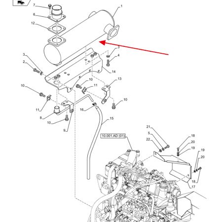 Muffler Silencer KAH13200 for Case CX75C SR CX80C Excavator Isuzu 4LE2 Engine