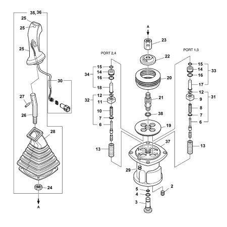 Válvula de joystick RH 7276043 7006768 para escavadeira Bobcat E60