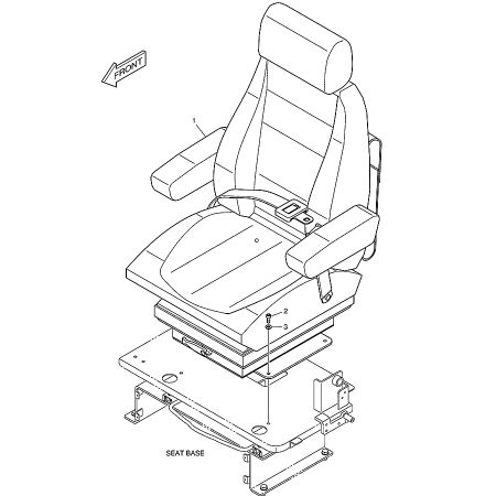 Seat With Suspension K1030598 220110-00062 for Doosan B55W-2 DX53W DX55 DX55W DX60R DX80R E55W E60 E80