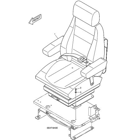 Sitz mit Federung K1030598 220110-00062 für Doosan B55W-2 DX53W DX55 DX55W DX60R DX80R E55W E60 E80