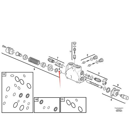 12 Sets Section Valve Sealing kit VOE11715252 VOE15171613 for Volvo BL60 BL60B BL61 BL61B BL61PLUS BL70 BL70B BL71 BL71B BL71PLUS Loader