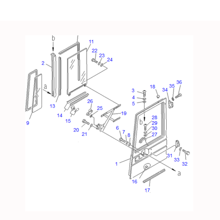 Side Door Assy 201-54-00520 203-54-00151 for Komatsu Excavator PC100-3 PC120-3 PC150-3 PC60-5 PC80-3 PW100-3 PW150-1 PW60-3