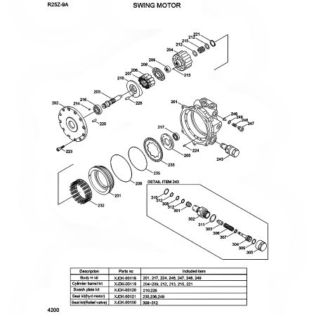 Motor oscilante 31MK-10150 XJDK-00108 XJDK-00101 para excavadora Hyundai R25Z-9A R25Z-9AK R25Z-9AKCA R25Z-9AKNH R27Z-9