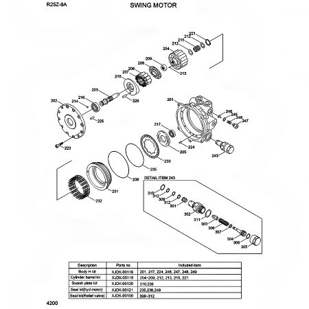 Schwenkmotor 31MK-10150 XJDK-00108 XJDK-00101 für Hyundai R25Z-9A R25Z-9AK R25Z-9AKCA R25Z-9AKNH R27Z-9 Bagger