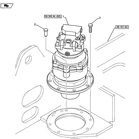 Conjunto de motor giratório KAC10050 para escavadeira Case CX80C CX75C SR