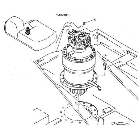 Conjunto de motor giratório YM15V00002F1 para escavadeira Kobelco ED190LC SK160LC