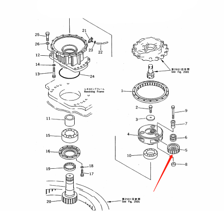 Buy Swing Motor Planetary Gear 207-26-54160 for Komatsu Excavator PC300 PC300-5 PC310-5 from WWW.SOONPARTS.COM online store