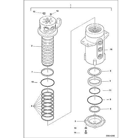 Joint pivotant Assy 7006067 pour pelle Bobcat E60 E62 E63 E80 E85