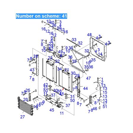 Water Radiator Core ASS'Y 425-033-2212 4250332212 for Komatsu Wheel Loader WA500-6 WA500-6R