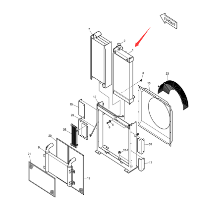 water-tank-radiator-coore-440211-00364-44021100364-for-doosan-daewoo-excavator-dx225lc-3-dx225lc-3-dieu