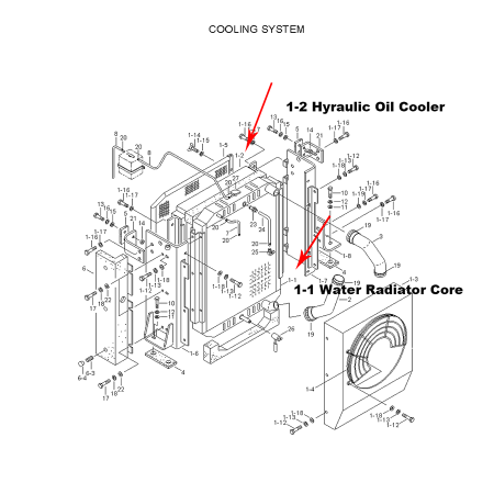 water-tank-radiator-core-11ek-42020-11ek42020-for-hyundai-excavator-r170w-3-r180lc-3