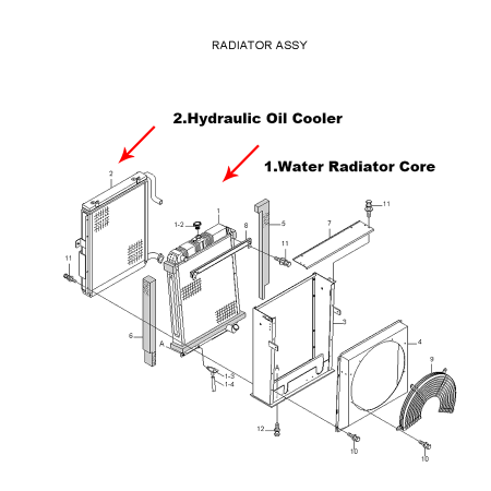 water-tank-radiator-core-11n5-43010-11n543010-for-hyundai-excavator-r160lc-7a-r170w-7a-r180lc-7a