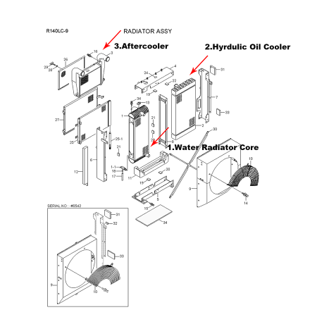 water-tank-radiator-core-11q5-44110-11q544110-for-hyundai-excavator-r140lc-9a-r160lc-9a-r180lc-9a