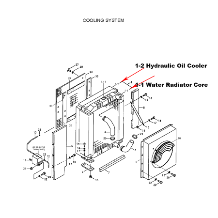 water-tank-radiator-core-e111-4123-e1114123-for-hyundai-excavator-r200lc
