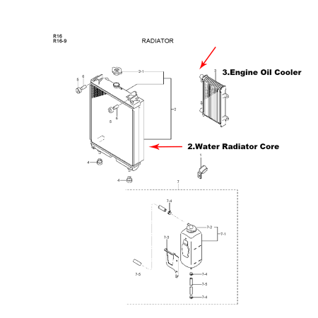 water-tank-radiator-core-xjaf-02755-xjaf02755-for-hyundai-excavator-r16-9