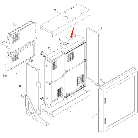 Water Radiator Core Ass'y 11LC-30030 11LC30030 for Hyundai Wheel Loader HL760-7 HL760-7A