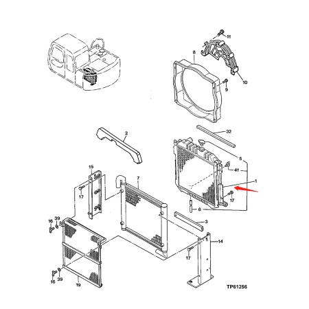 Water Tank Radiator ASS'Y AP35224 for John Deere Excavator 80