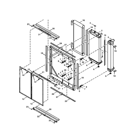 Water Tank Radiator ASS'Y FYA00023520 for John Deere Excavator 190GW